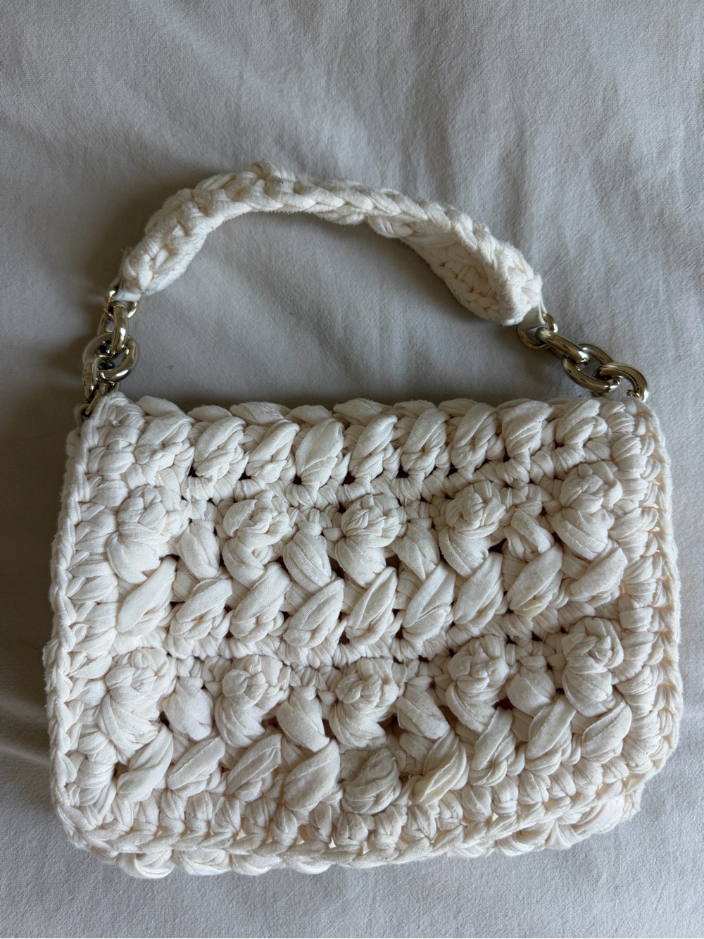 Zara Crochet Shoulder Bag with Chain Hardware